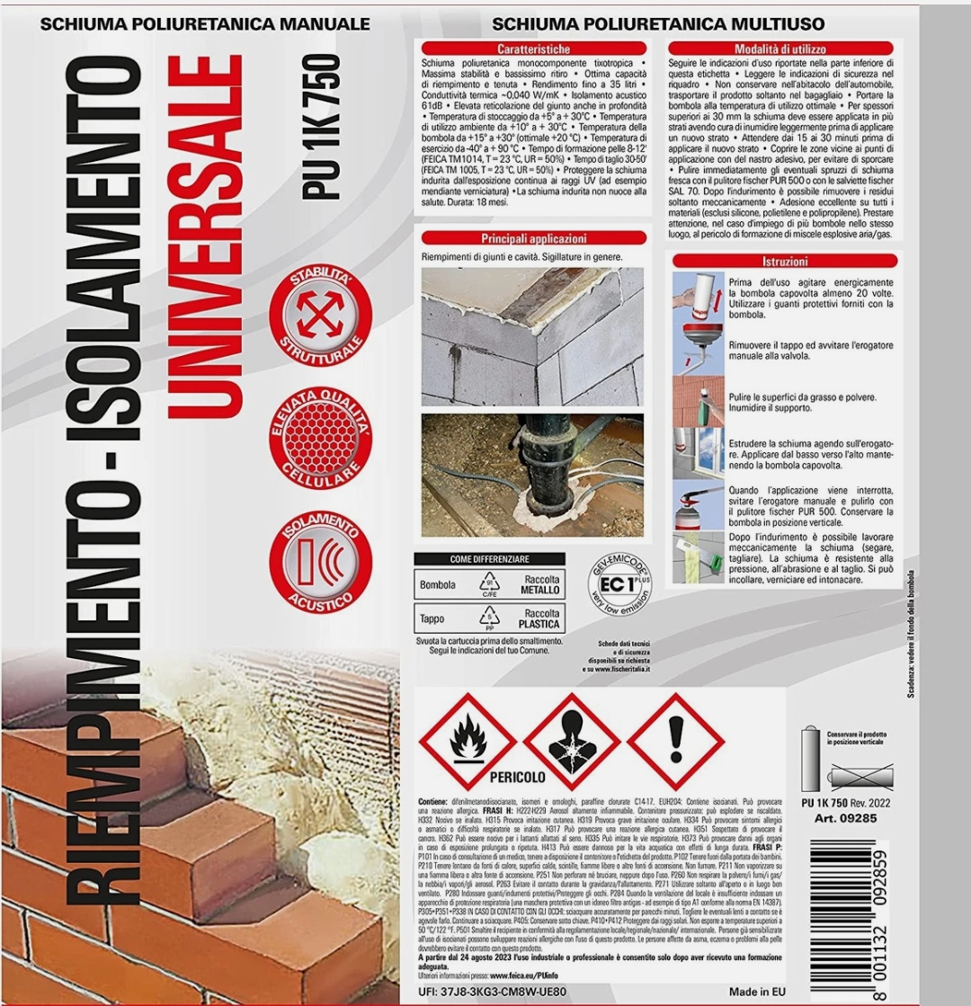 Image of product FISCHER POLYURETHANE FOAM 750 ML