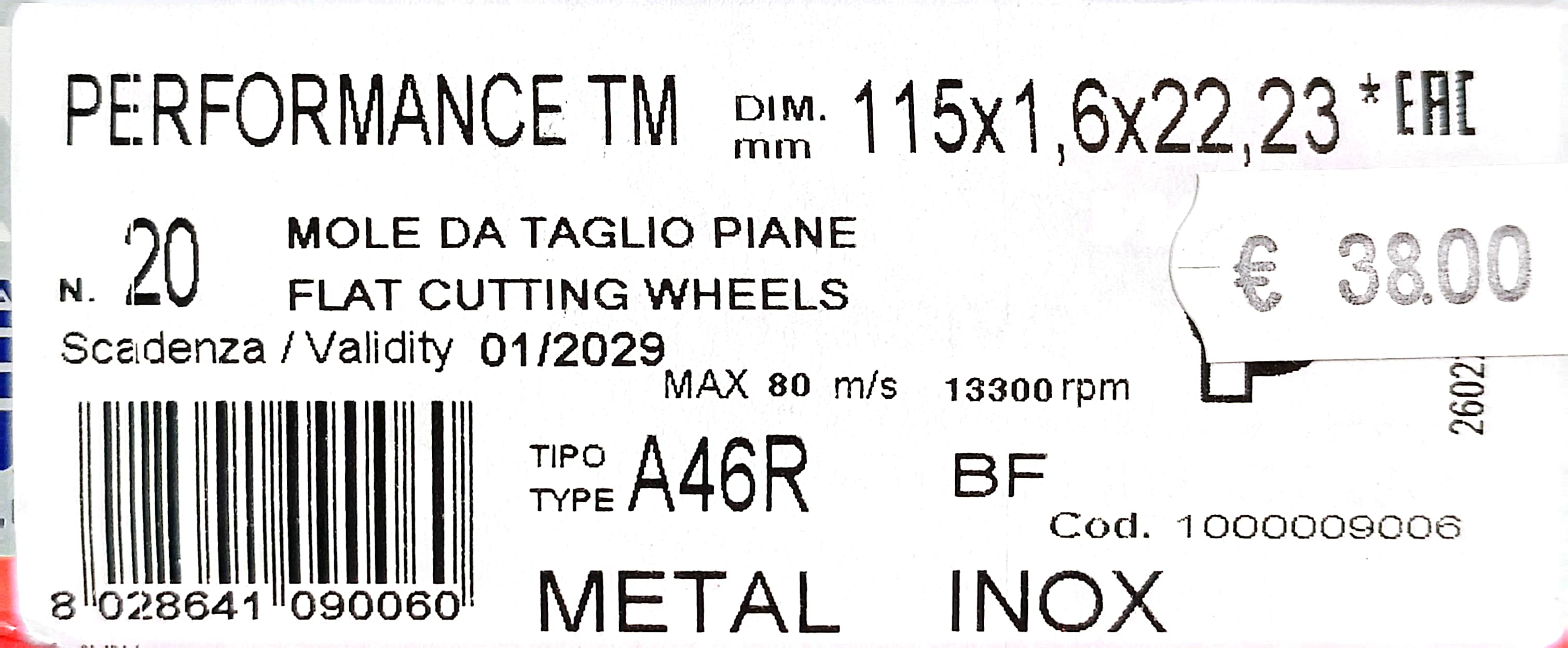 Image of product CUTTING DISC SAIT BOX OF 20 PIECES