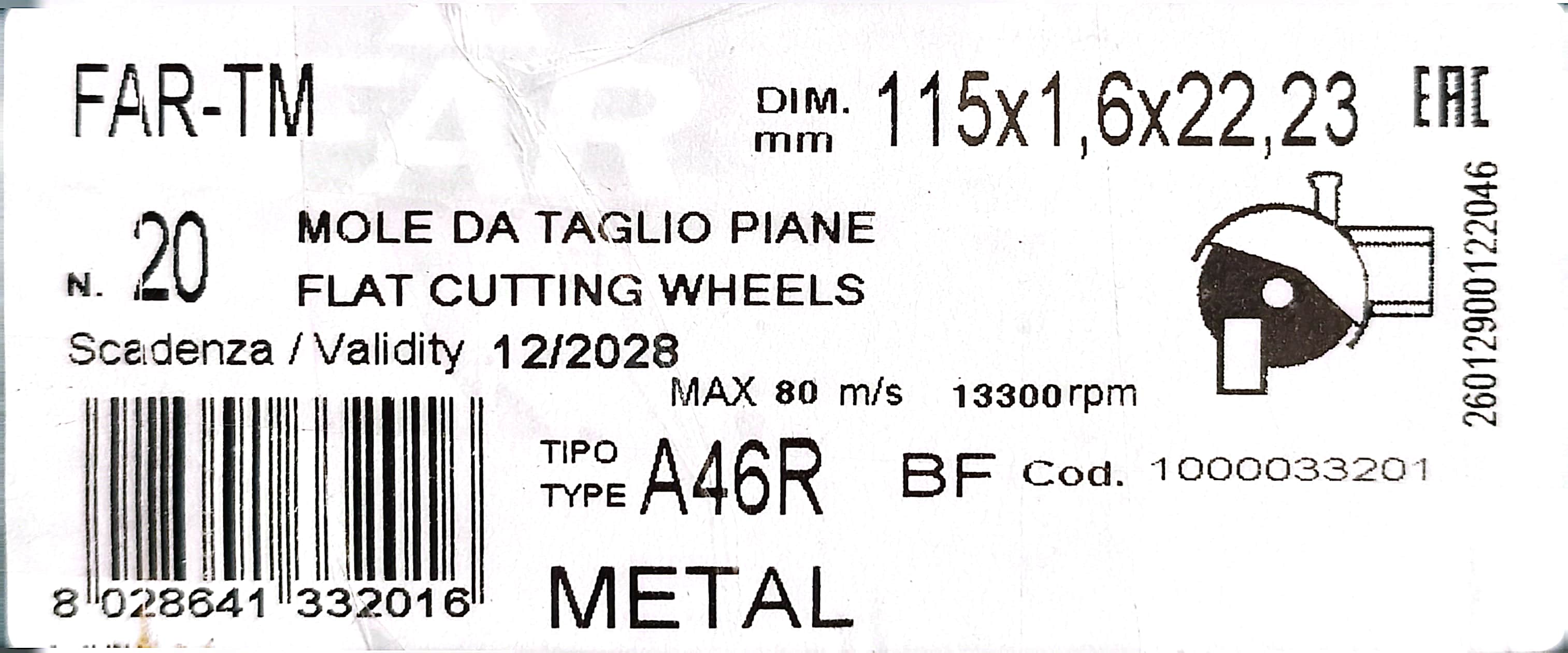 Image of product SAIT CUTTING DISC BOX 20 PIECES