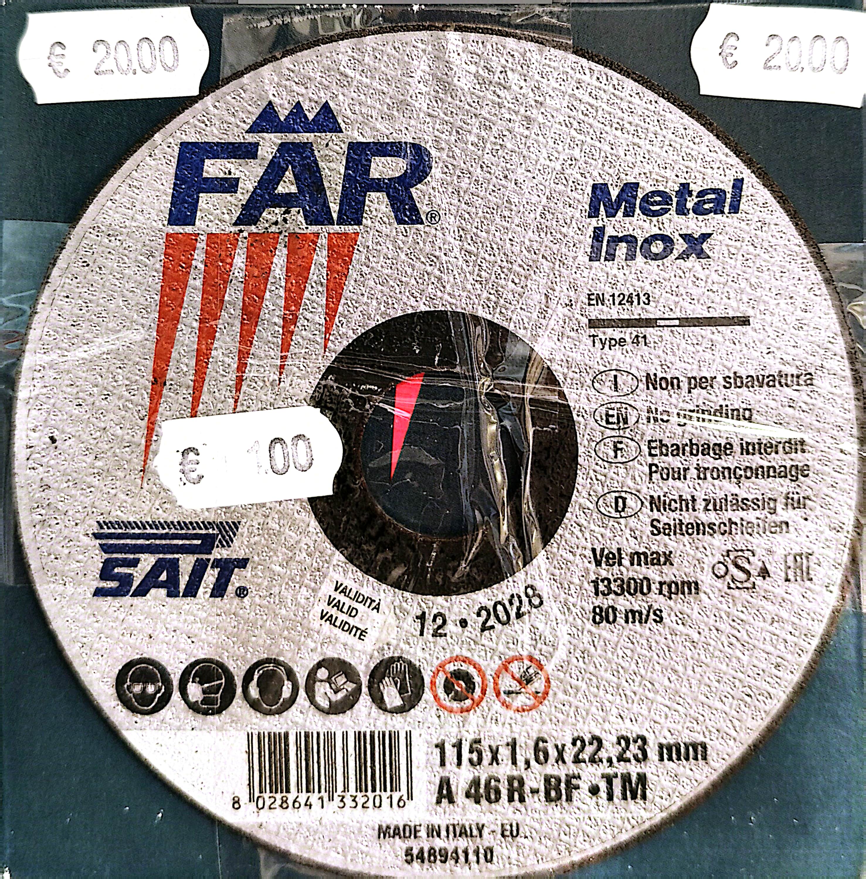 Image of product SAIT CUTTING DISC BOX 20 PIECES